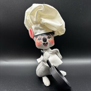 Vintage 1965 Annalee Chef Mouse Frying Pan Mobilitee
Doll Chef Hat 7”